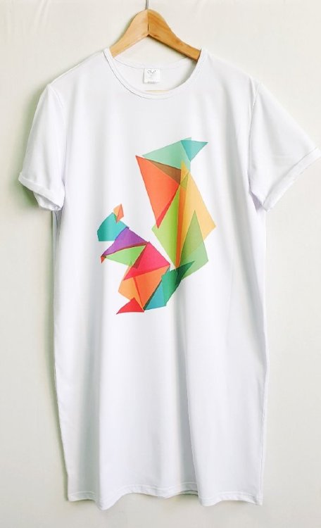 Платье-футболка с принтом, геометрия