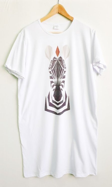 Платье-футболка с принтом, зебра