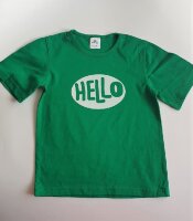 001 Футболка детская "Hello", зеленый 