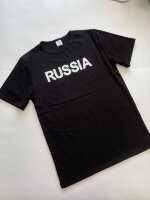 178 Футболка базовая с принтом "Russia" ,черный 