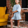 055 Детский костюм с шортами, светло голубой