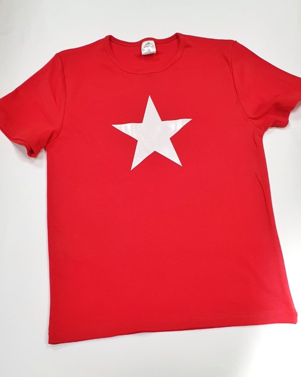 Детская футболка "Белая звезда", красный